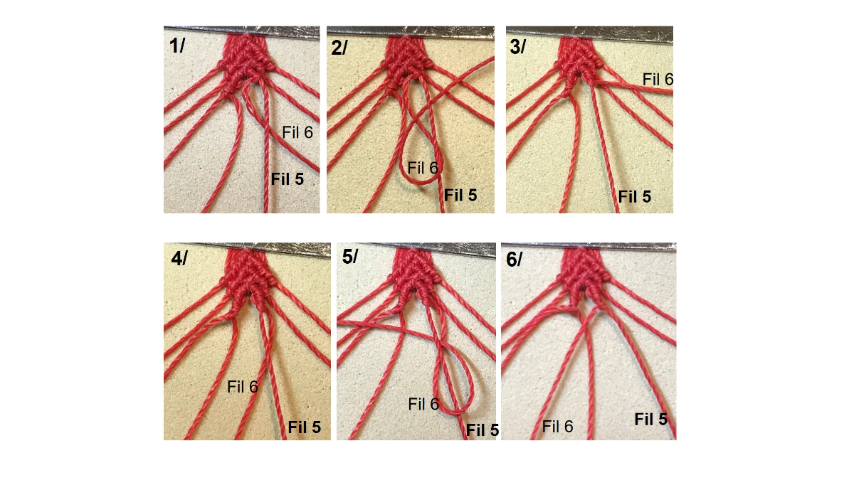 Bracciale in micro-macramè e pietre preziose : Tappa 15 Bracciale in micro-macramè e pietre preziose : Tappa 15