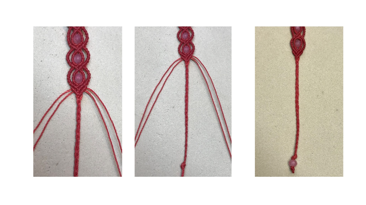 Bracciale in micro-macramè e pietre preziose : Tappa 36 Bracciale in micro-macramè e pietre preziose : Tappa 36