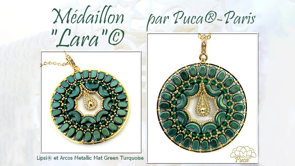 Schema Medaglione Lara con perle Lipsi by Puca® - Medaglione Lara con perle Lipsi by Puca Schema Medaglione Lara con perle Lipsi by Puca® - Medaglione Lara con perle Lipsi by Puca
