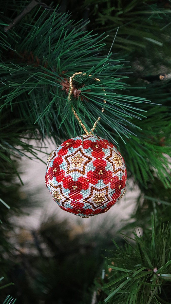 Schema Diagramma Miyuki 3D Christmas Bauble in Peyote circolare Schema Diagramma Miyuki 3D Christmas Bauble in Peyote circolare