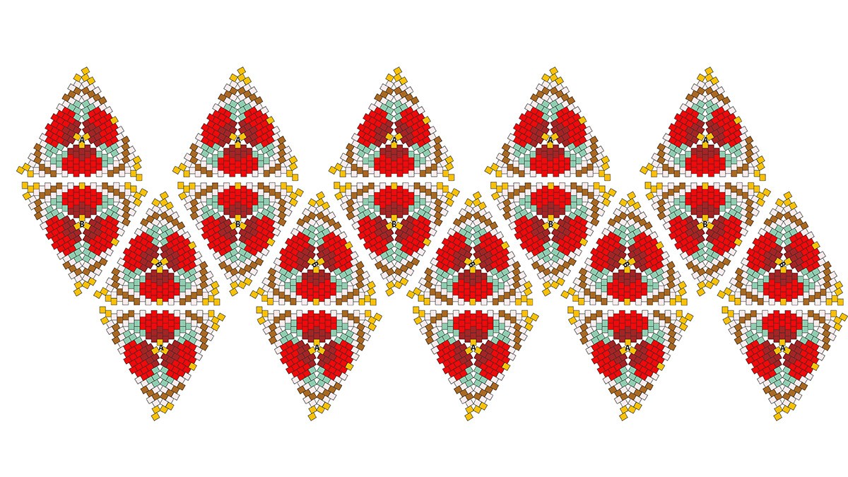 Diagramma Miyuki 3D Christmas Bauble in Peyote circolare : Tappa 3 Diagramma Miyuki 3D Christmas Bauble in Peyote circolare : Tappa 3