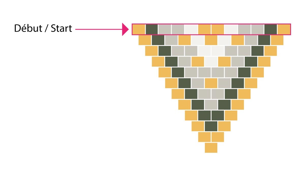 Orecchini Miyuki tecnica Russian Leaf in Brick Stitch : Tappa 1 Orecchini Miyuki tecnica Russian Leaf in Brick Stitch : Tappa 1