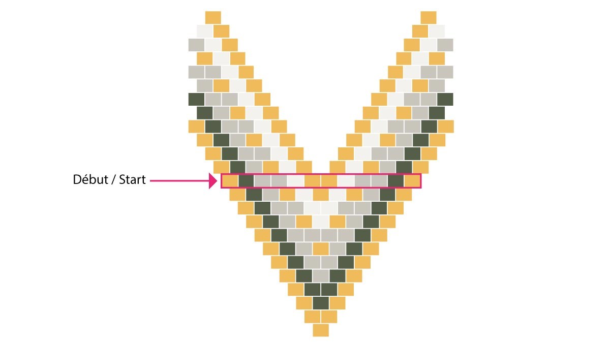 Orecchini Miyuki tecnica Russian Leaf in Brick Stitch : Tappa 3 Orecchini Miyuki tecnica Russian Leaf in Brick Stitch : Tappa 3
