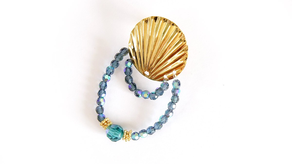 Orecchini a ventaglio placcati oro con perle Preciosa : Tappa 4 Orecchini a ventaglio placcati oro con perle Preciosa : Tappa 4