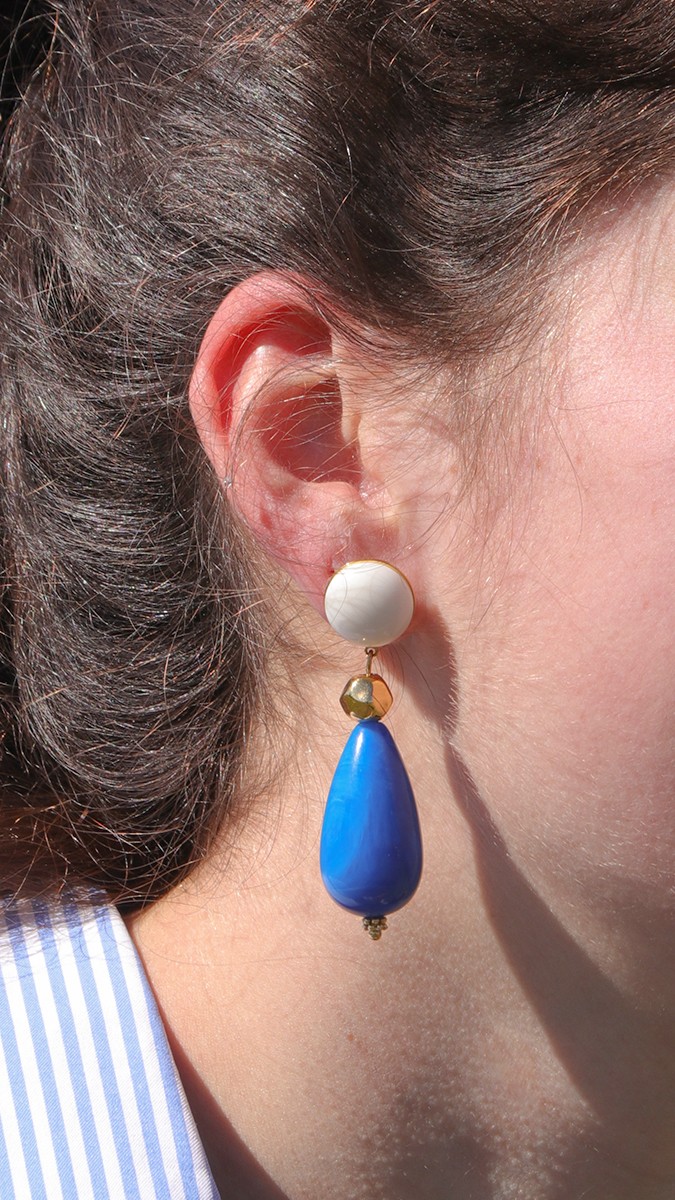 Schema Orecchini con perle di resina a forma di pera Schema Orecchini con perle di resina a forma di pera