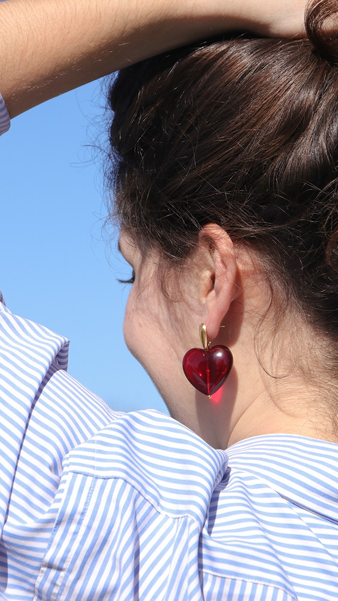 Schema Maxi orecchini a cuore in resina Schema Maxi orecchini a cuore in resina