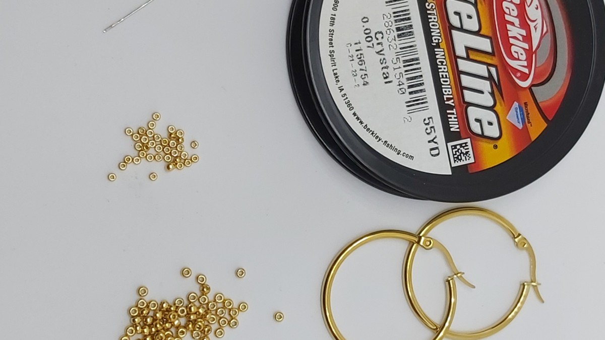 Orecchini creoli con tamburo di perle tutorial : Tappa 1 Orecchini creoli con tamburo di perle tutorial : Tappa 1