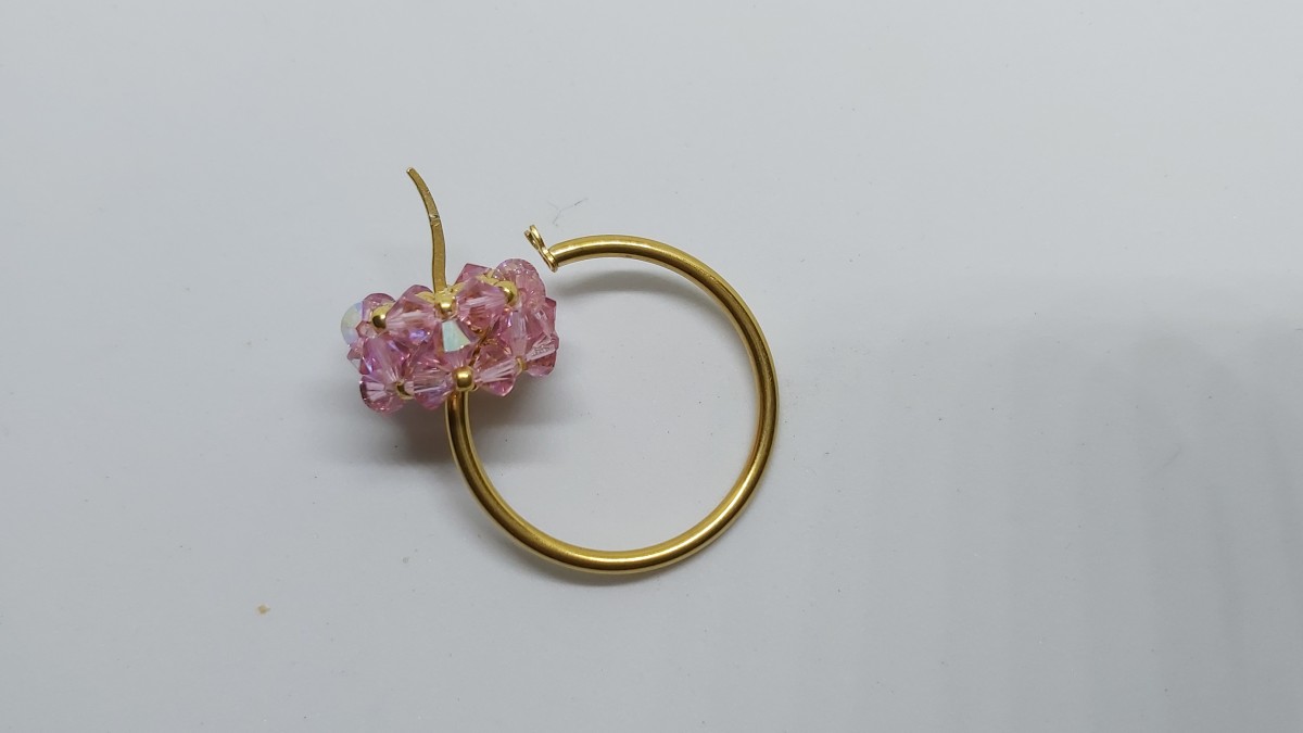 Orecchini creoli con tamburo di perle tutorial : Tappa 9 Orecchini creoli con tamburo di perle tutorial : Tappa 9