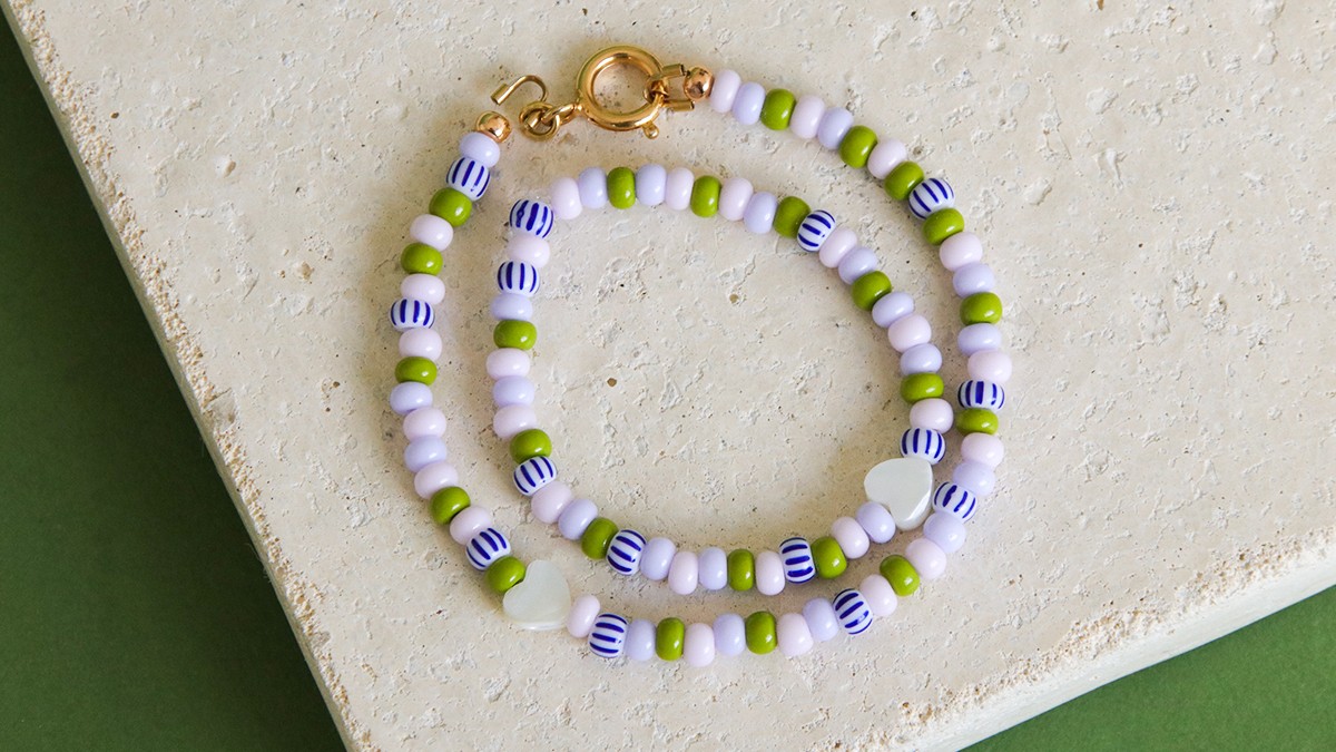 Schema Bracciale duo madre-figlia in perle di semi Schema Bracciale duo madre-figlia in perle di semi