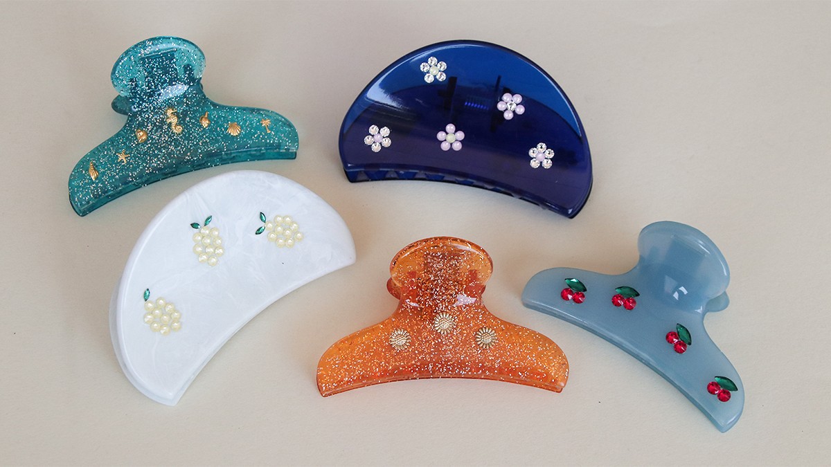 Fermagli per capelli conchiglia e frutta estiva con strass PureCrystal Fermagli per capelli conchiglia e frutta estiva con strass PureCrystal