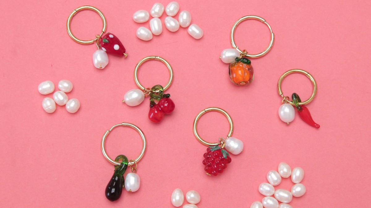 Orecchini estivi con perle di frutta e perle d'acqua dolce : Tappa 5 Orecchini estivi con perle di frutta e perle d'acqua dolce : Tappa 5