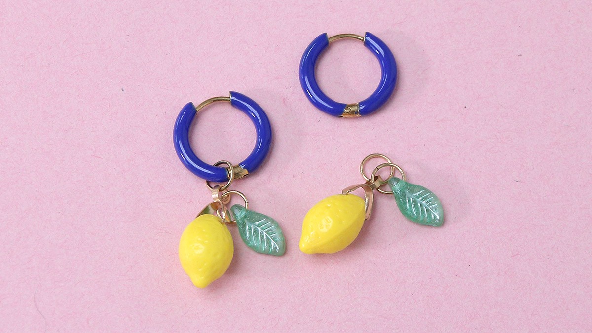 Orecchini con cuori colorati e limone : Tappa 1 Orecchini con cuori colorati e limone : Tappa 1