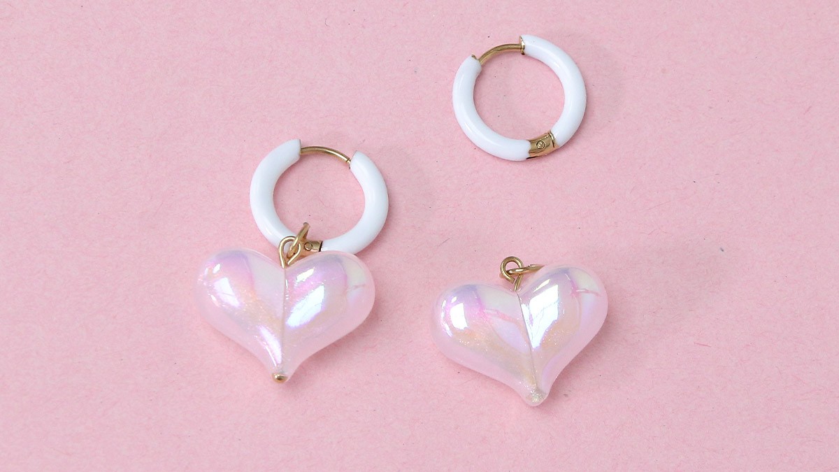 Orecchini con cuori colorati e limone : Tappa 4 Orecchini con cuori colorati e limone : Tappa 4