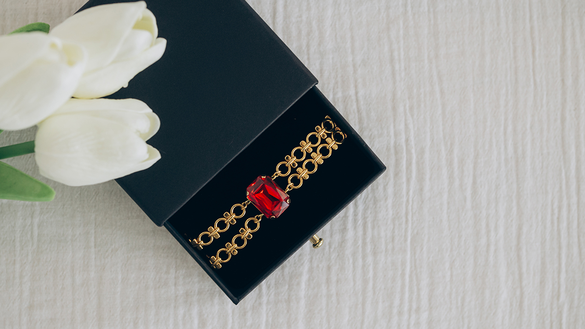 Schema Bracciale vintage a doppia maglia con cristalli Aurora incastonati Schema Bracciale vintage a doppia maglia con cristalli Aurora incastonati