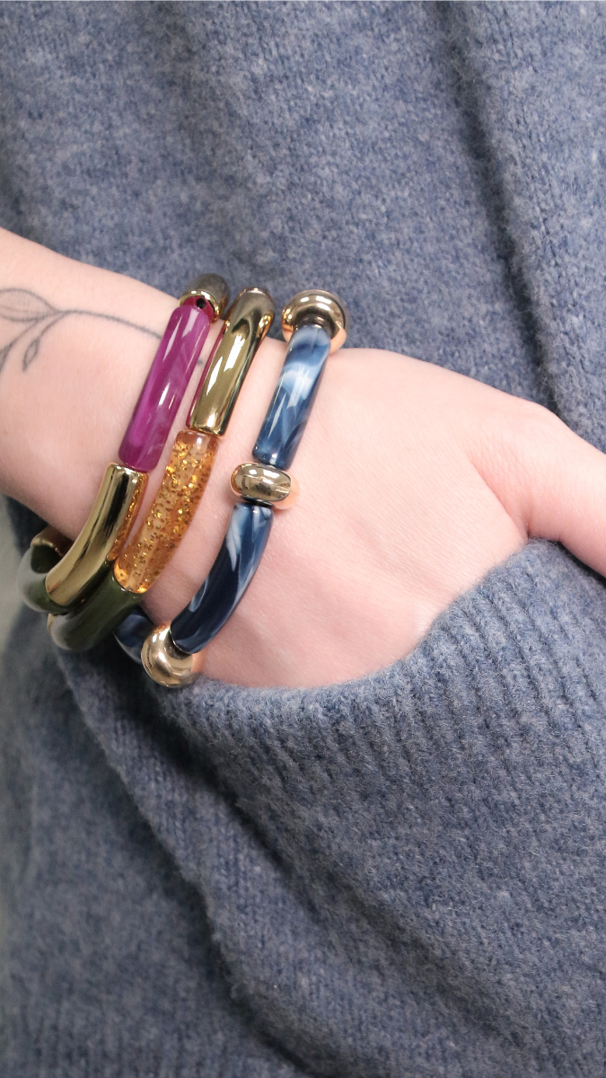 Schema Braccialetti elastici con perline invernali a tubo Schema Braccialetti elastici con perline invernali a tubo