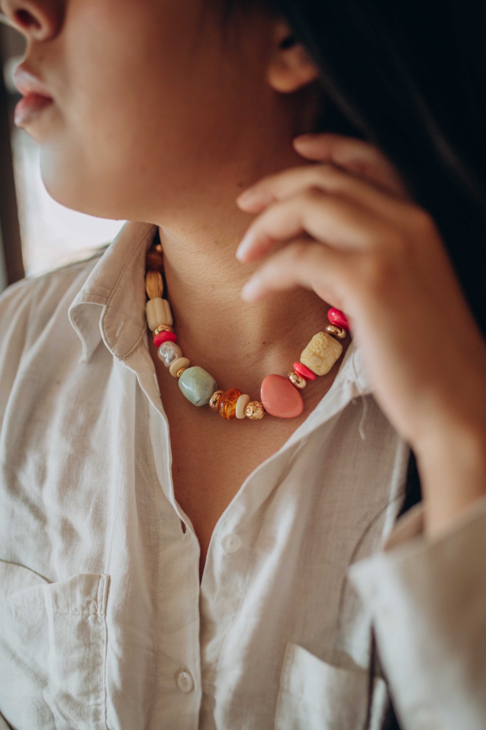 Schema Collana vintage con mix di perline in resina Schema Collana vintage con mix di perline in resina