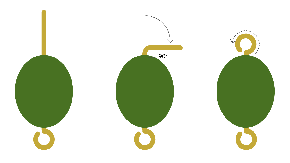 Collana lunga in perle color kaki oliva : Tappa 2 Collana lunga in perle color kaki oliva : Tappa 2