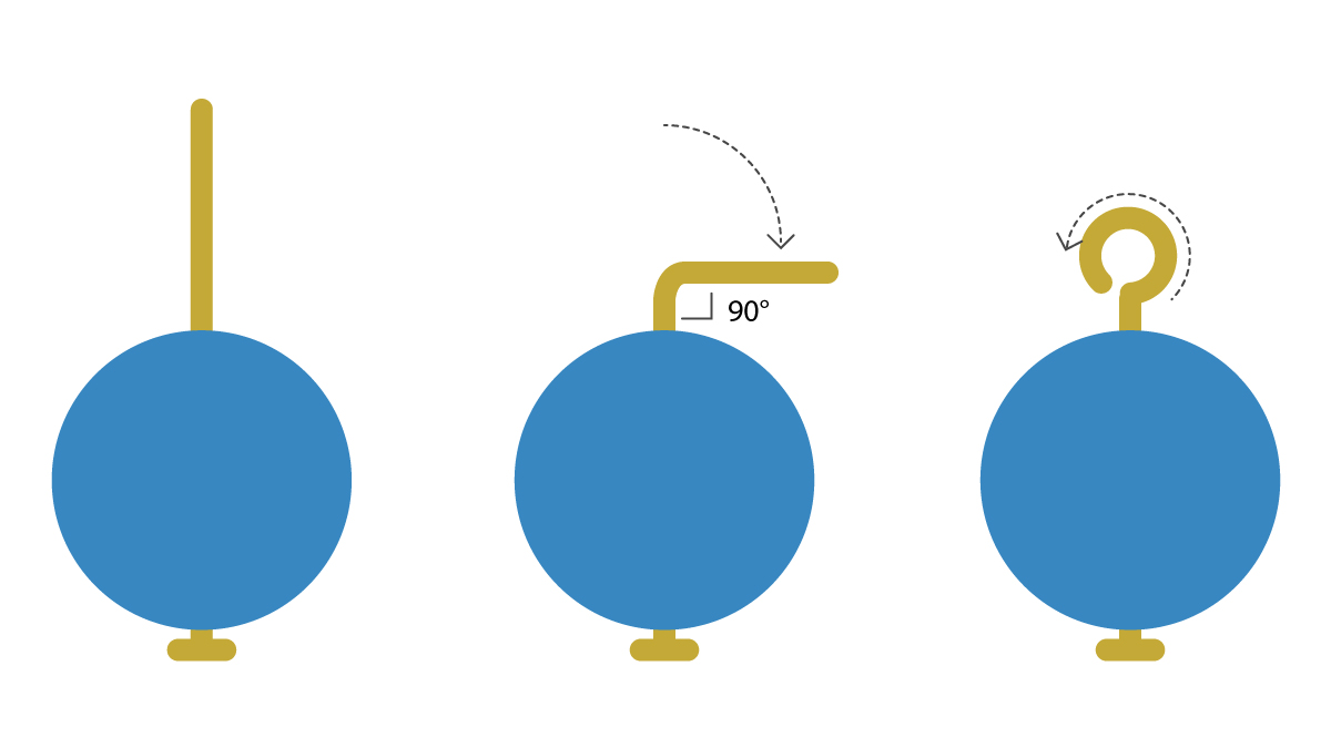 Orecchini pendenti Pomme d'Amour : Tappa 2 Orecchini pendenti Pomme d'Amour : Tappa 2