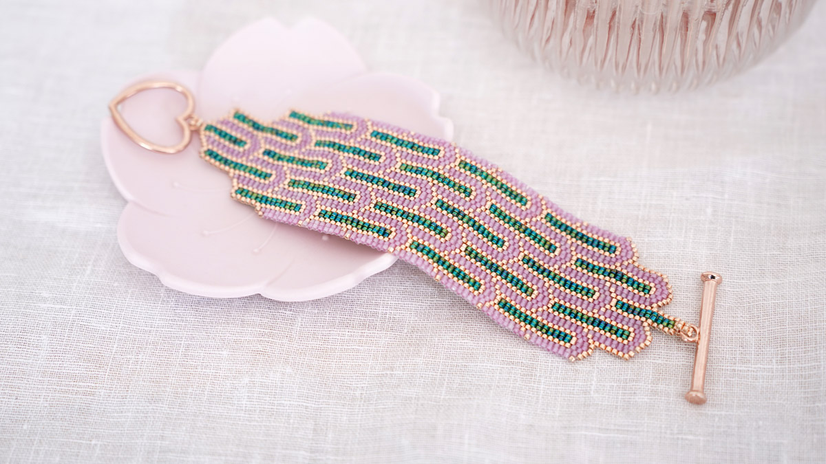 Schema Bracciale Art Deco Miyuki Delica 11/0 Peyote doppio e singolo Schema Bracciale Art Deco Miyuki Delica 11/0 Peyote doppio e singolo