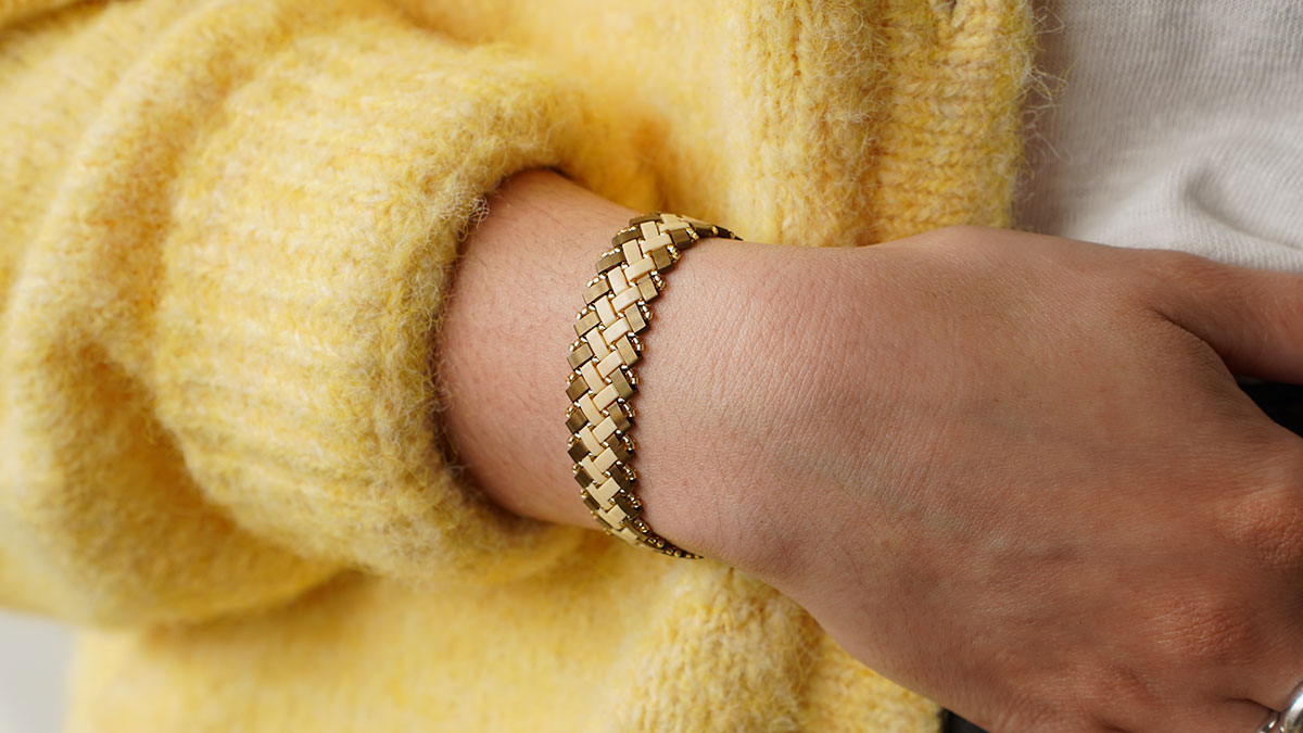 Bracciale di perle Miyuki half tila 2 chevron Bracciale di perle Miyuki half tila 2 chevron