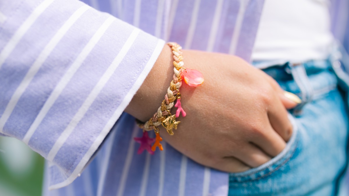 Schema Bracciale donna intrecciato con Ciondoli Schema Bracciale donna intrecciato con Ciondoli