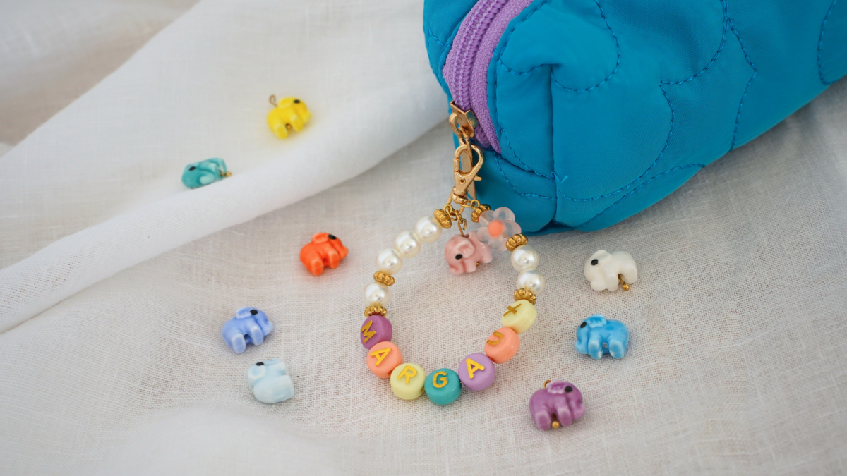 Portachiavi personalizzato con nome e lettere Perla Portachiavi personalizzato con nome e lettere Perla