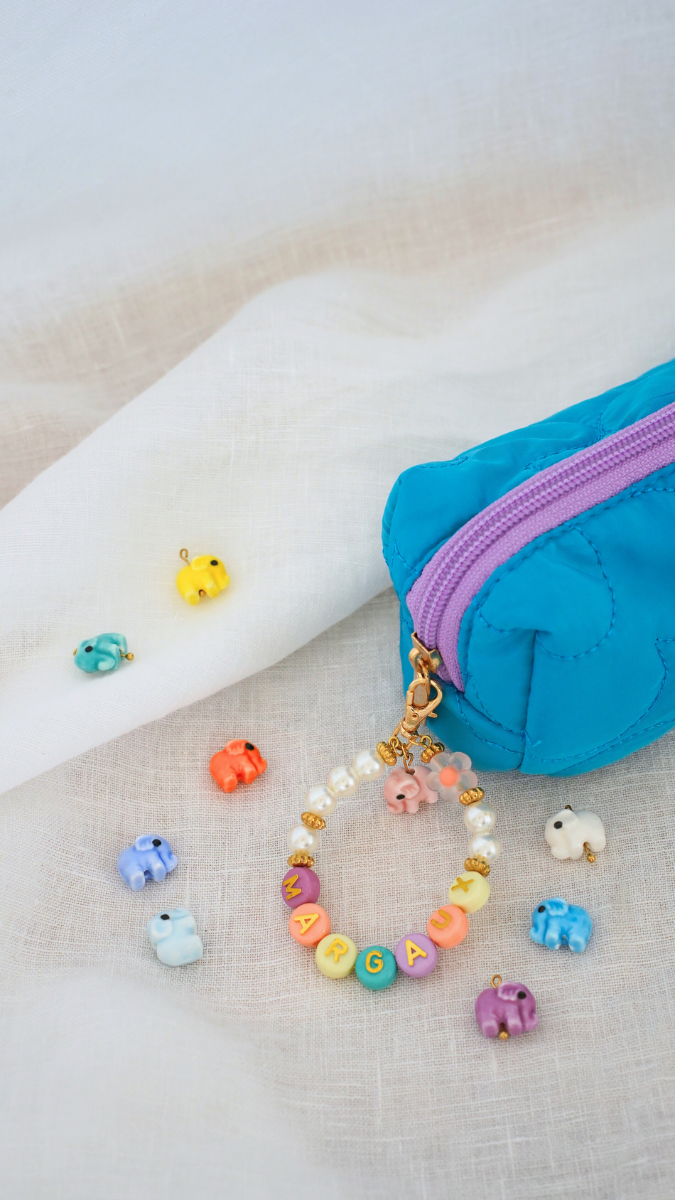 Schema Portachiavi personalizzato con nome e lettere Perla Schema Portachiavi personalizzato con nome e lettere Perla