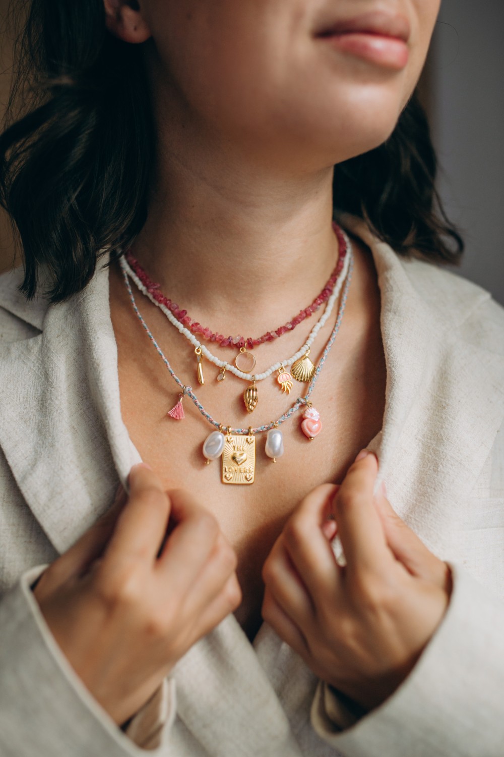 Schema Collane impilabili fai da te con pietre semipreziose, perle Miyuki e cordoncino Schema Collane impilabili fai da te con pietre semipreziose, perle Miyuki e cordoncino