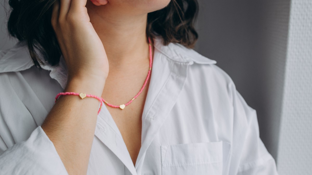 Schema Set collana e bracciale di perle rosa Miyuki Schema Set collana e bracciale di perle rosa Miyuki