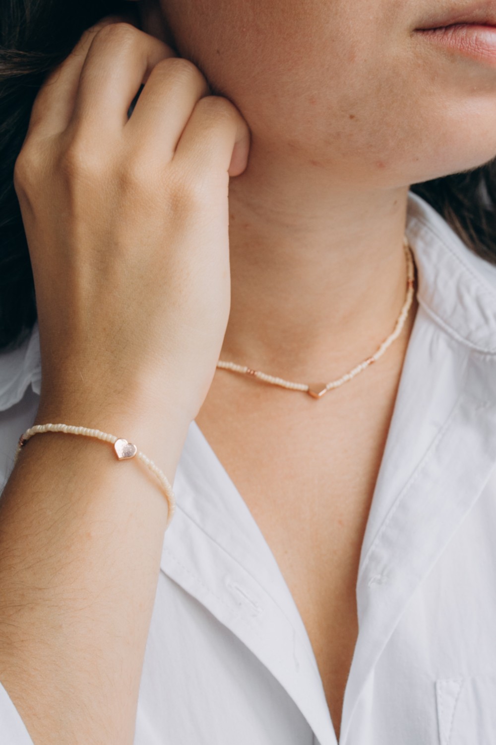 Schema Set collana e bracciale di perle rosa Miyuki Schema Set collana e bracciale di perle rosa Miyuki