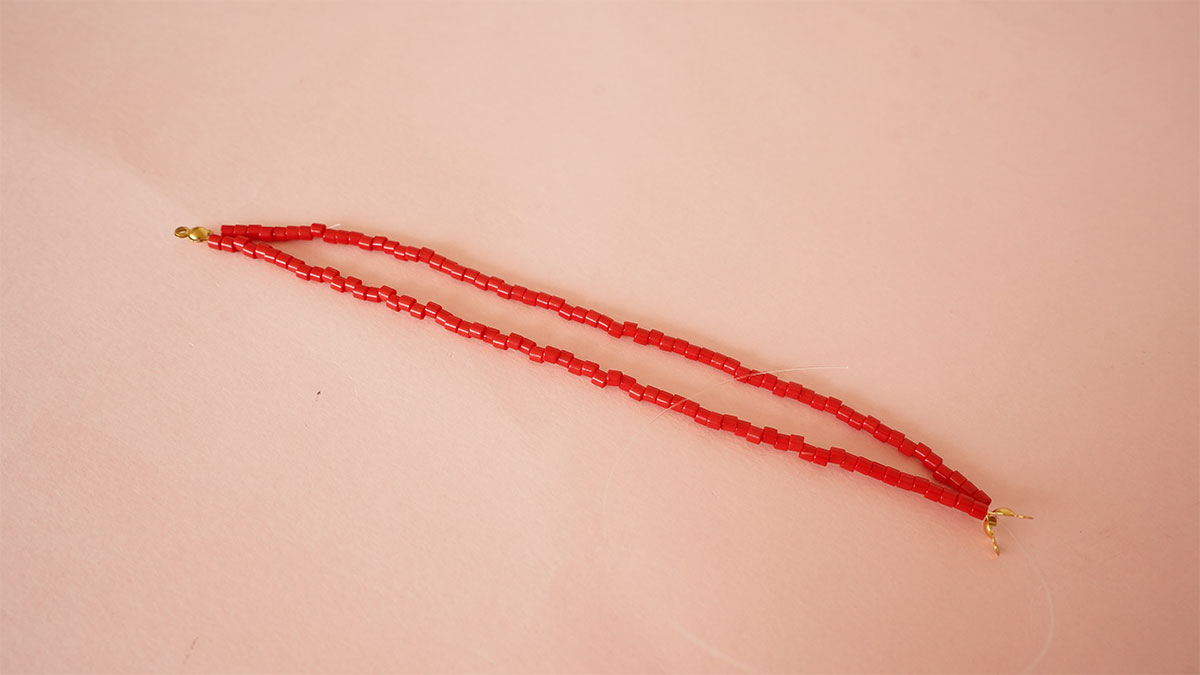 Bracciale di perle Miyuki Delica da legare : Tappa 3 Bracciale di perle Miyuki Delica da legare : Tappa 3