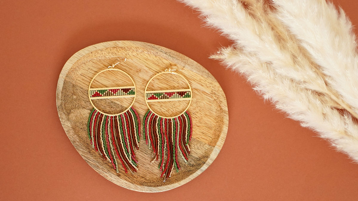 Schema Orecchini con frangia di perle Miyuki Delica Schema Orecchini con frangia di perle Miyuki Delica