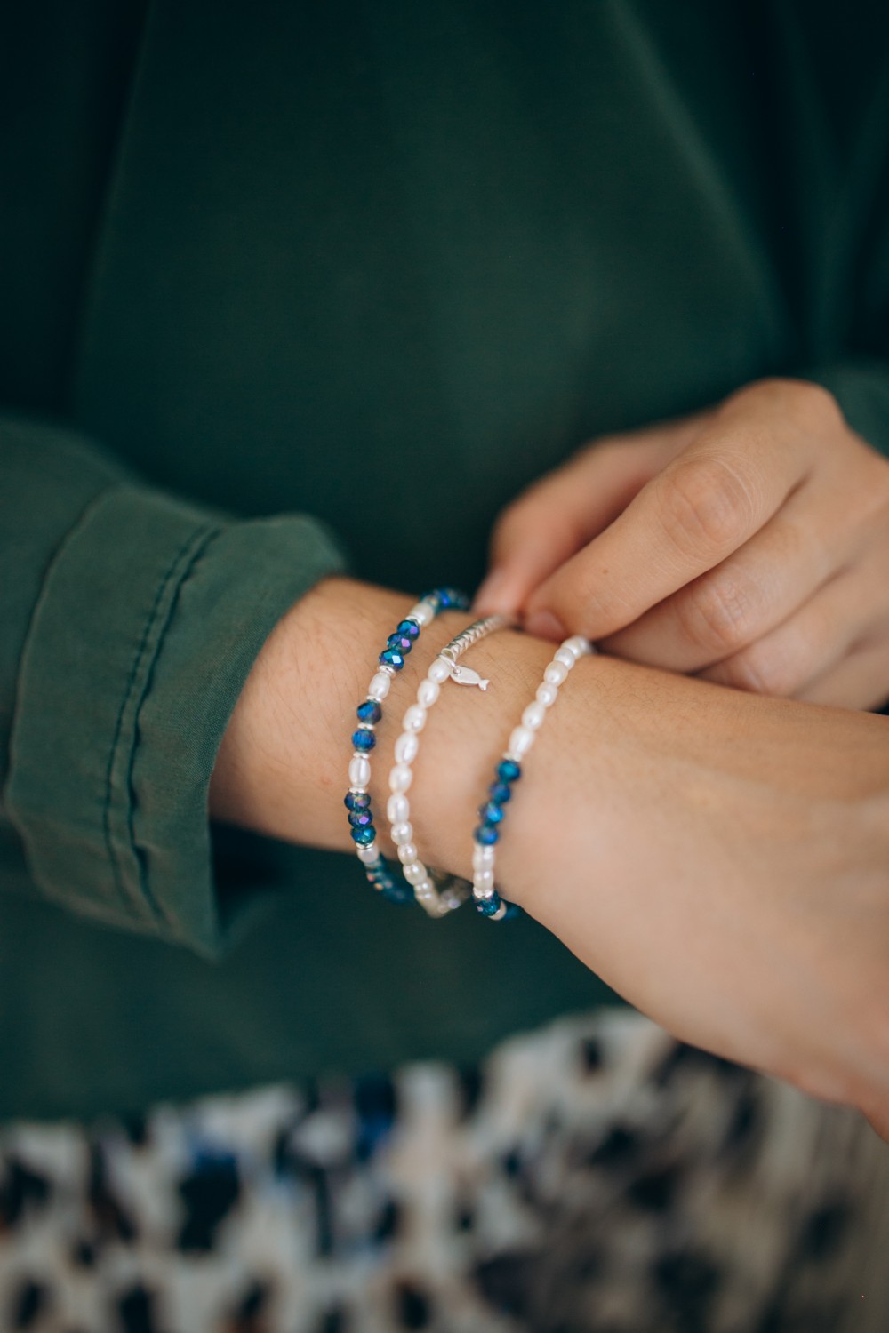 Schema Bracciale in argento 925 e perle d'acqua dolce Schema Bracciale in argento 925 e perle d'acqua dolce