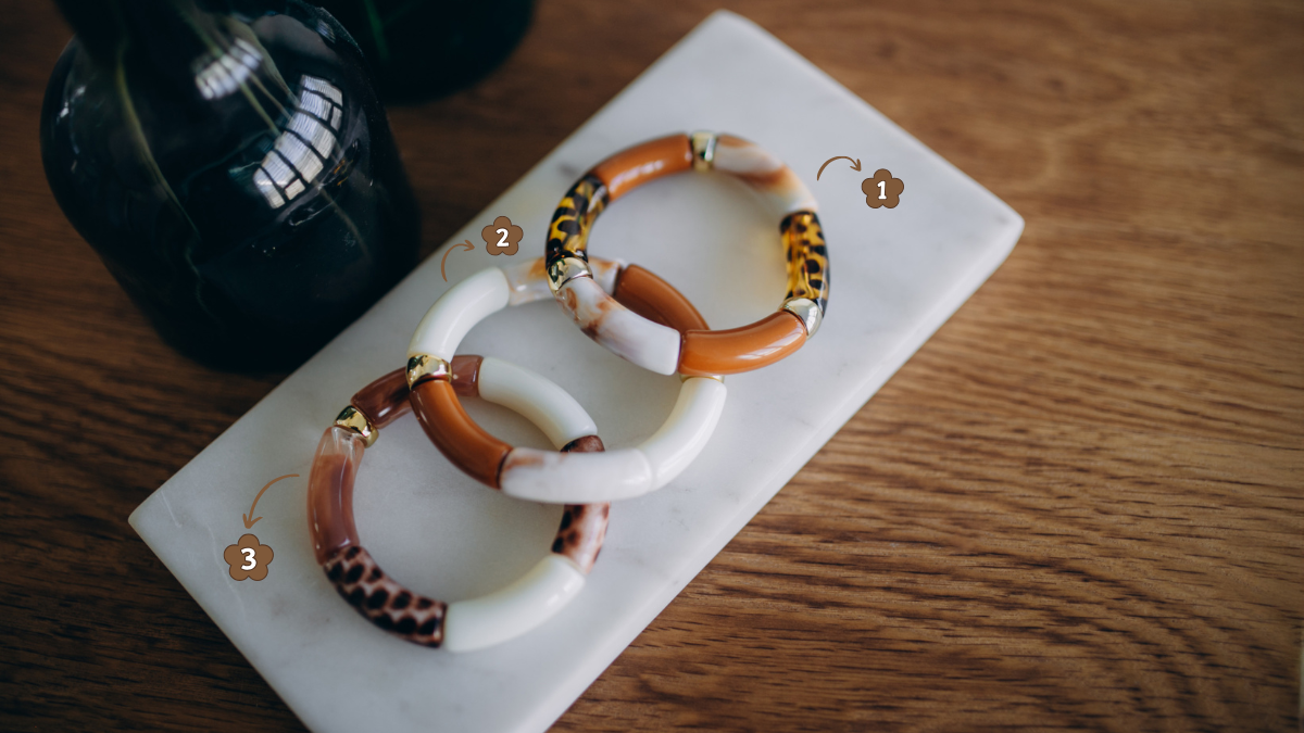 Braccialetti elastici con perle tubolari autunnali : Tappa 4 Braccialetti elastici con perle tubolari autunnali : Tappa 4