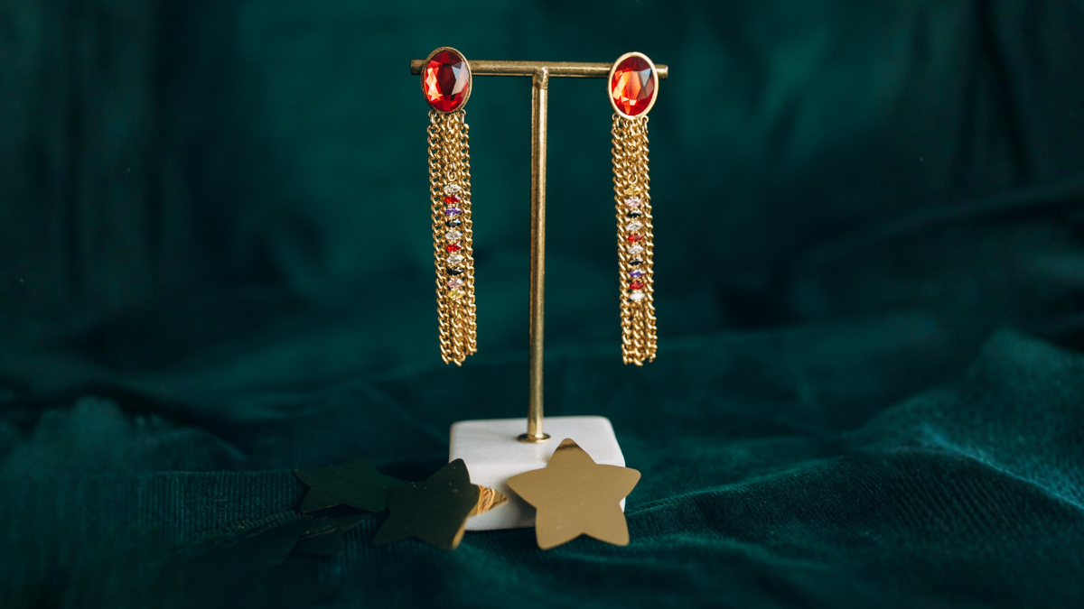 Boucles d'oreilles cristaux PureCrystal et chaînes Boucles d'oreilles cristaux PureCrystal et chaînes