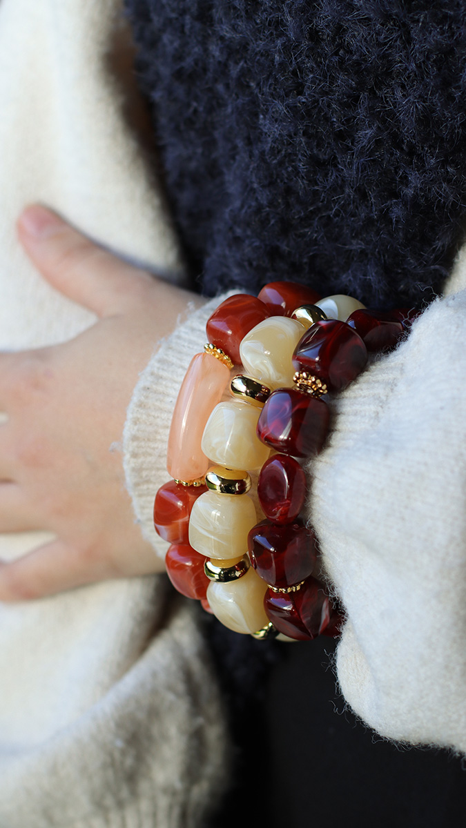 Schema Bracciali di perle irregolari in resina a forma di cubo Schema Bracciali di perle irregolari in resina a forma di cubo