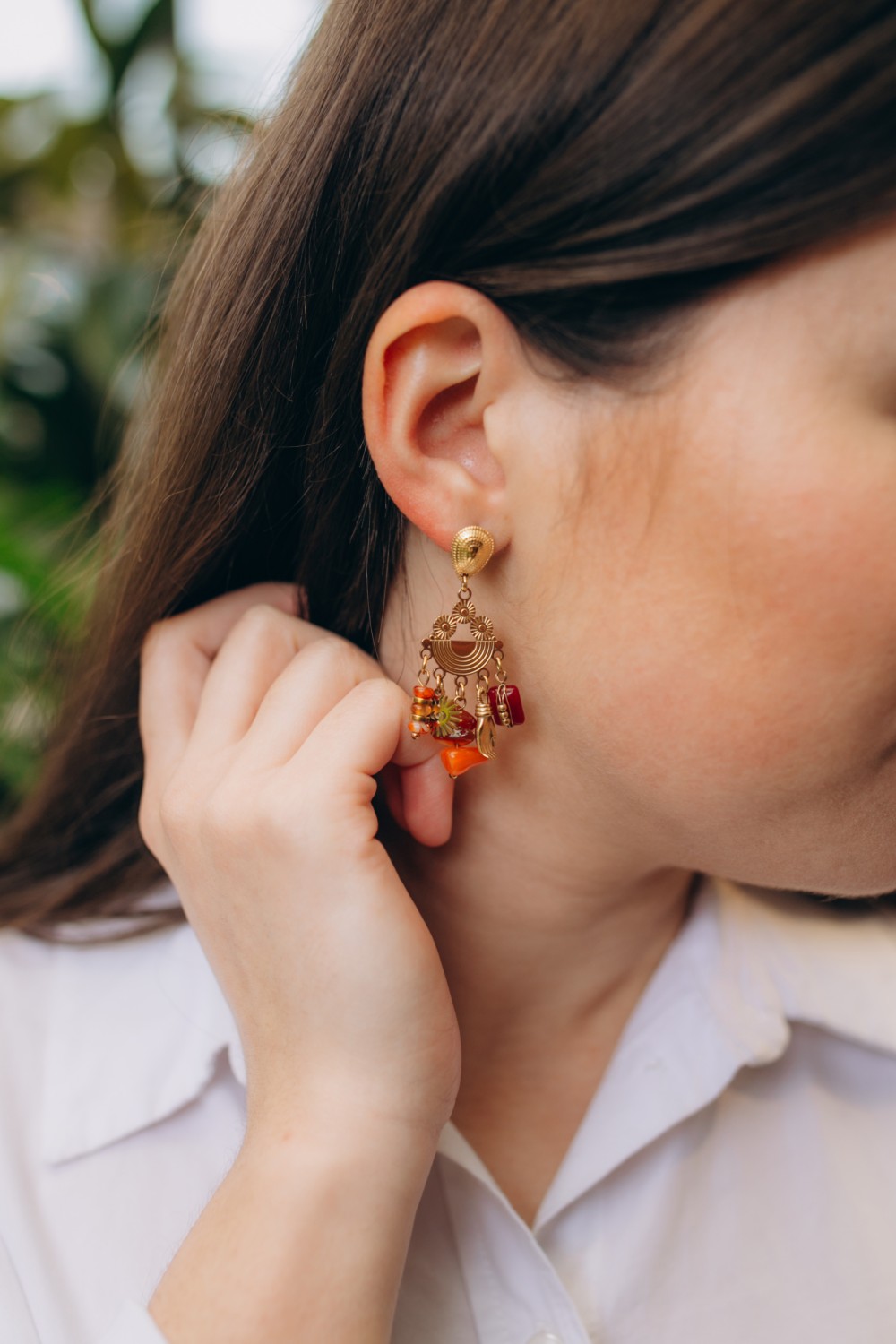 Schema Orecchini in acciaio inossidabile con ciondoli in pietra naturale Schema Orecchini in acciaio inossidabile con ciondoli in pietra naturale